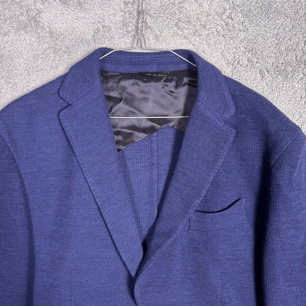 St. Croix Sport Coat Unstructured Mens IT 54 Italy Knit Virgin Wool Blazer